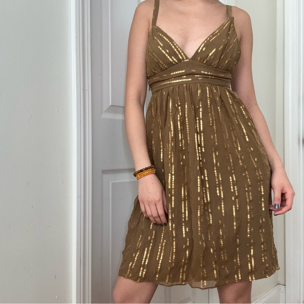 Milly Gold Sparkly Mini Dress